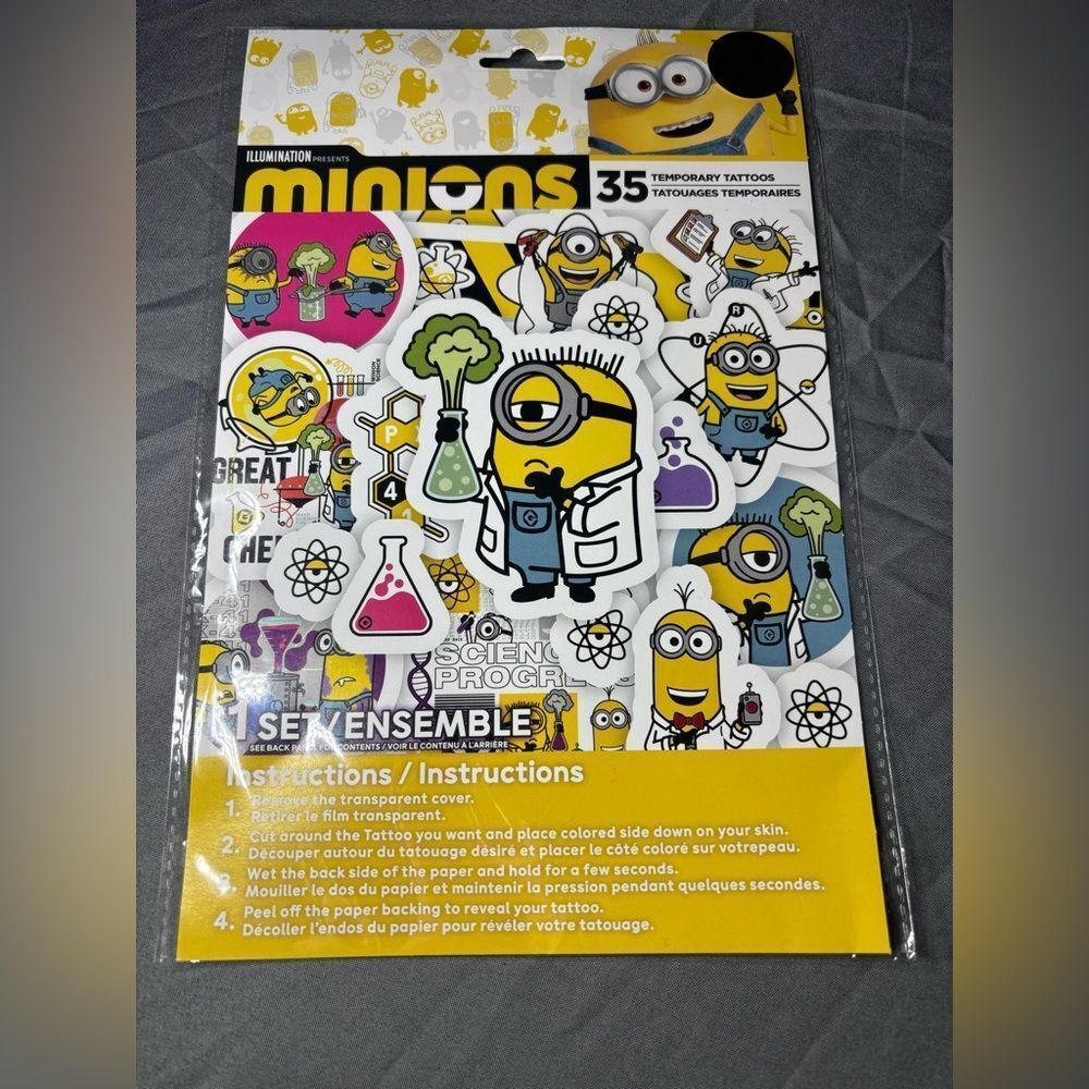 35 NEW Minions Temporary Tattoos Set